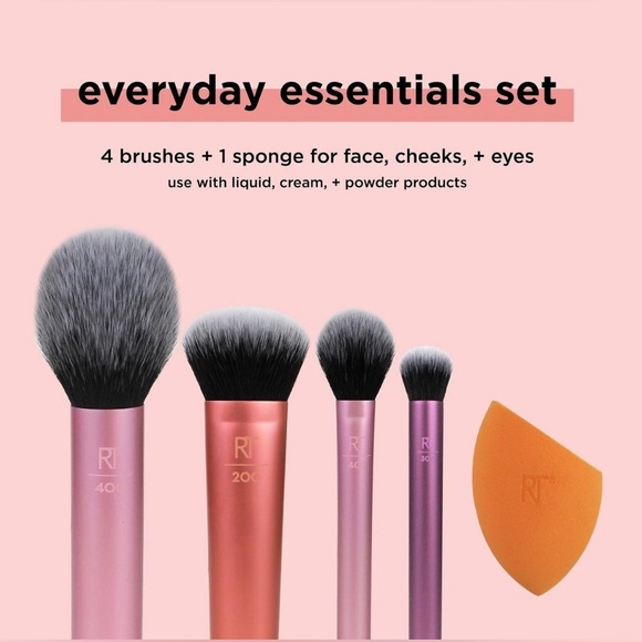 🩷REAL TECHNIQUES🩷 Everyday Essentials Makeup Brush & Sponge Set/NIB - Picture 2 of 7